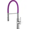Смеситель для кухни с гибким изливом с душем Ledeme L4097-8 фиолетовый/хром