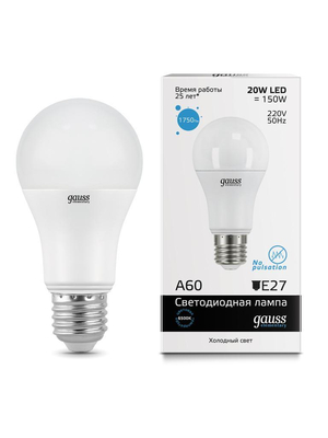 Лампа cветодиодная E27 20W 6500K матовая 23239