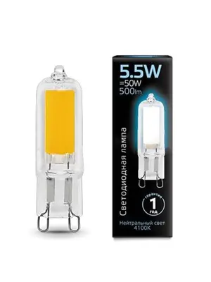Лампа cветодиодная G9 5.5W 4100K прозрачная 107809205