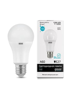 Лампа светодиодная E27 12W 4100K матовая 23222