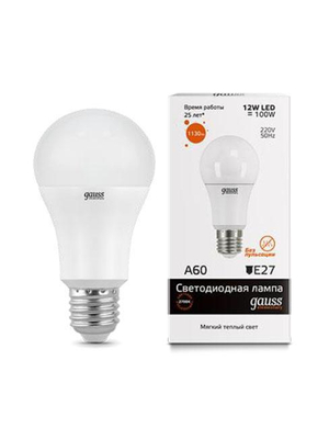 Лампа светодиодная E27 12W 3000K матовая 23212