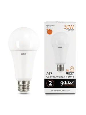 Лампа светодиодная E27 30W 3000K матовая 73219