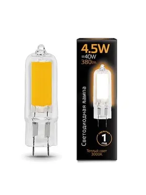 Лампа cветодиодная G4 4.5W 3000K прозрачная 107807104