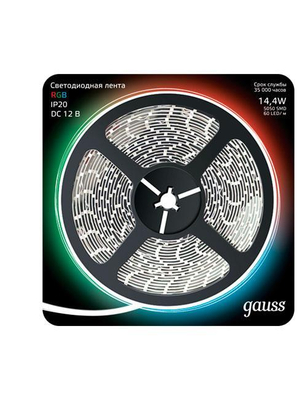 Светодиодная лента Gauss 5M RGB 14,4W 5050SMD 60LED/m 312000414