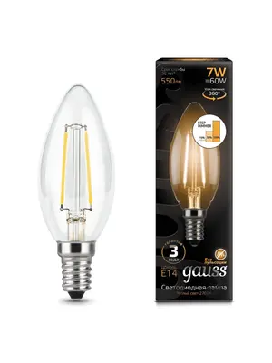Лампа светодиодная филаментная диммируемая E14 7W 2700K прозрачная 103801107-S