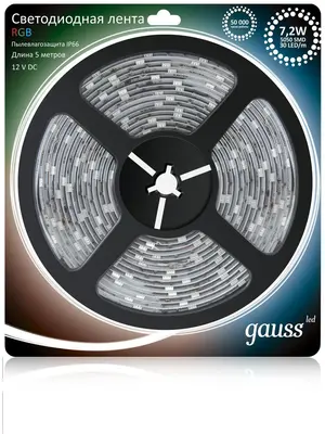 Светодиодная лента Gauss 5M RGB 7,2W 5050SMD 30LED/m 311000407