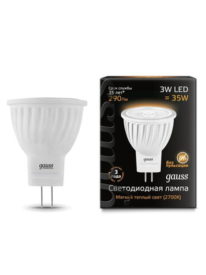 Лампа cветодиодная GU4 3W 2700K матовая 132517103