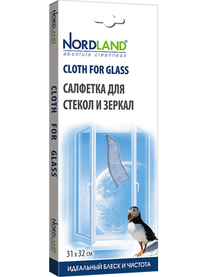 Салфетка для стекол и зеркал "Nordland", 31 х 32 см