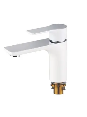 Смеситель для раковины Gerhans K15W K11015W белый/хром, Основной цвет: Белый