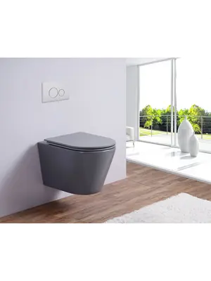 Унитаз подвесной Esbano Clavel серый матовый