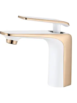 Смеситель для раковины Ledeme H74WR L1074WR белый/золото