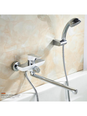 Смеситель для ванны Gerhans K15W K13115W белый/хром