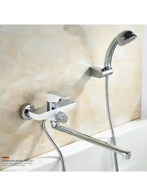 Смеситель для ванны Gerhans K15W K13115W белый/хром