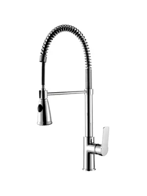 Смеситель для кухни с гибким изливом на пружине с душем Gerhans K14085 хром