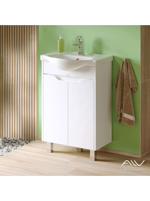 Тумба с раковиной Alavann Crystal 55 см белая