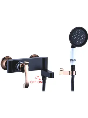 Смеситель для ванны Gerhans K26B K13026B черный/розовое золото