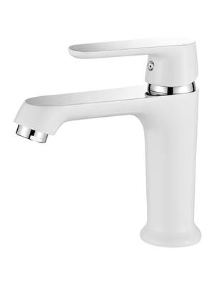 Смеситель для раковины Ledeme L1077W белый/хром