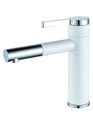 Смеситель для раковины Ledeme R L1152 низкий белый/хром