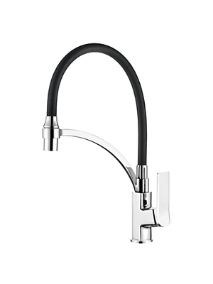 Смеситель для кухни с гибким изливом Ledeme H75 L4075-2 черный/хром