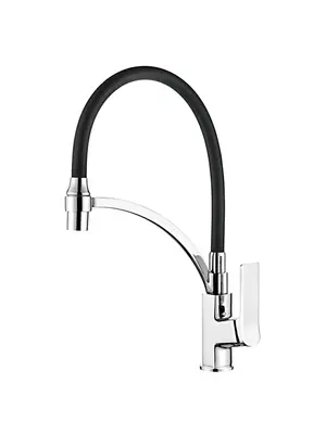 Смеситель для кухни с гибким изливом Ledeme H75 L4075-2 черный/хром