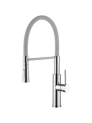 Смеситель для кухни с гибким изливом с душем Ledeme L4097-9 серый/хром