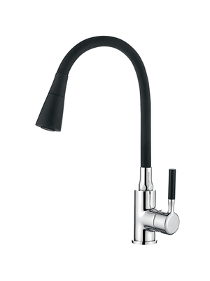 Смеситель для кухни с гибким изливом с душем Ledeme Rainbow R L4199-2 черный/хром