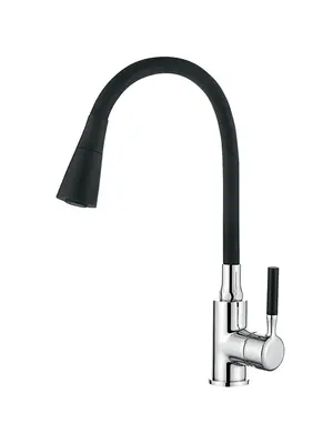 Смеситель для кухни с гибким изливом с душем Ledeme Rainbow R L4199-2 черный/хром