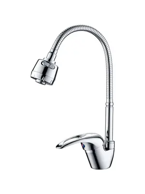 Смеситель для кухни с гибким изливом с душем Ledeme R L4302-B силумин хром