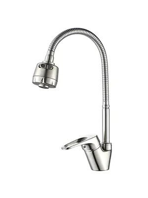 Смеситель для кухни с гибким изливом с душем Ledeme H13A L4313A суперсталь