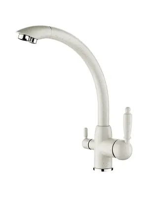 Смеситель для кухни со встроенным краном под фильтр питьевой воды Ledeme 7 L4455W-3 белый, Основной цвет: Белый