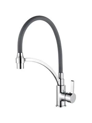 Смеситель для кухни с гибким изливом с душем Ledeme L4499-9 хром
