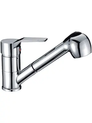 Смеситель для кухни с выдвижной лейкой с душем Ledeme H63 L6063 хром