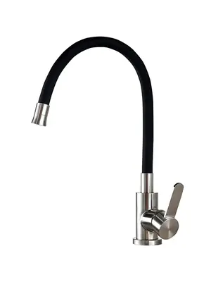 Смеситель для кухни с гибким изливом Ledeme R L74004-2 черный/нержавеющая сталь