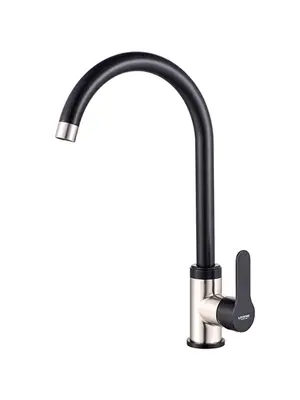 Смеситель для кухни Ledeme L74105B черный черный/суперсталь