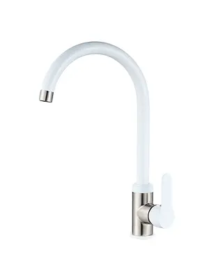 Смеситель для кухни Ledeme L74105W белый/суперсталь