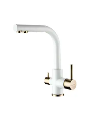 Смеситель для кухни Paulmark Essen Es213011-431BR белый матовый/бронза
