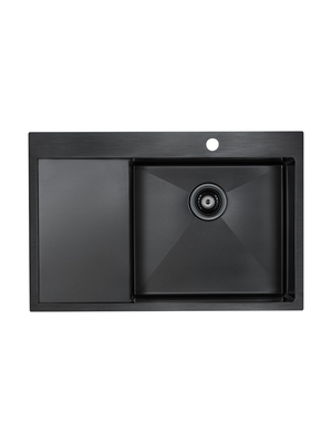 Мойка из нержавейки Paulmark Velten 78F PM807851-GMR вороненая сталь 78 х 51 см