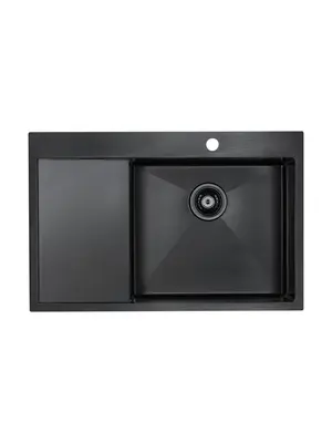 Мойка из нержавейки Paulmark Velten 78F PM807851-GMR вороненая сталь 78 х 51 см