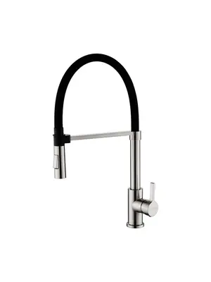 Смеситель для кухни Paulmark Halt Ha214021-Ni с гибким изливом никель