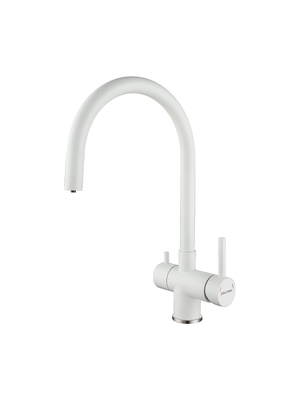 Смеситель для кухни Paulmark Heller He213218-431 белый матовый