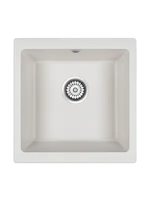 Мойка из камня Paulmark Gera 50 PM104546-WH белый кварц 44.5 х 46 см