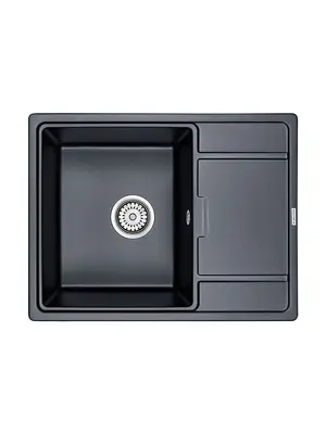 Мойка из камня Paulmark Flugen 50-650 PM216550-BLM черный металлик кварц 65 х 50 см