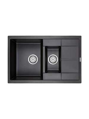 Мойка из камня Paulmark Flugen 60 PM237850-BL черный кварц 77.5 х 49.5 см
