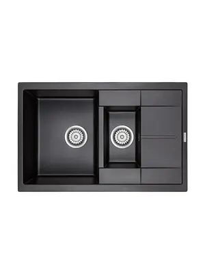Мойка из камня Paulmark Flugen 60 PM237850-BL черный кварц 77.5 х 49.5 см