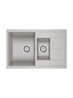 Мойка из камня Paulmark Flugen 60 PM237850-GR серый кварц 77.5 х 49.5 см