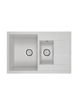 Мойка из камня Paulmark Flugen 60 PM237850-WH белый кварц 77.5 х 49.5 см