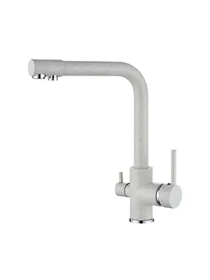 Смеситель для кухни со встроенным краном под фильтр питьевой воды Ledeme R L4055W-3 белый гранит, Название цвета: Белый гранит