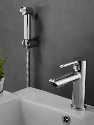 Смеситель для раковины в ванну с гигиеническим душем Shevanik S6071