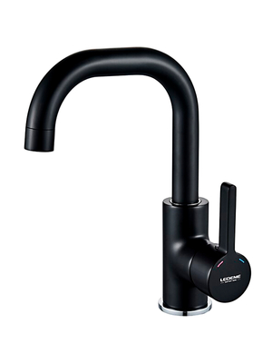 Смеситель для раковины с поворотным изливом Ledeme R L1099B черный
