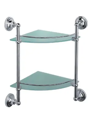 Угловая стеклянная полка Ledeme L1407-2 хром